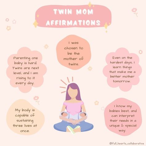 Lindsay Castiglione, BS, IBCLC on Instagram: "Twin moms, you are doing an AMAZING job - even on the days you just can't see it. . Raising twins is outside the realm of typical human experience, and we need to give ourselves credit for the intense highs and lows that come along with that. . Save this post and come back to it on a tough day - research has shown us that using affirmations helps reduce cortisol levels and help us handle stressful situations in a more peaceful way. Repeat these aff Mom Of Twins Quotes, Twin Mom Quotes, Twin Mom Humor, Twin Parenting, Reduce Cortisol Levels, Reduce Cortisol, Birth Prep, Mom Checklist, Twin Quotes