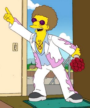 Disco stu Disco Stu, Playlist Covers, Character Sheet, The Simpsons, Bart Simpson, Favorite Tv Shows, Birthday, Fictional Characters, Pins