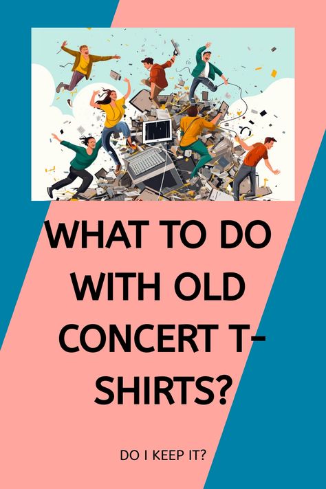 What to Do with Old Concert T-Shirts? Things To Make Out Of Old T Shirts, Concert Tshirt Diy, Old T Shirt Crafts, Old Graphic Tees Upcycle, What To Do With Old T Shirts, Vintage Concert T-shirt For Fall, Old Tshirt Ideas, Vintage Fall Concert T-shirt, Relaxed Fit T-shirt With Funny Print For Concert