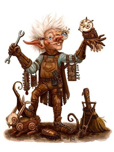 Rock Gnome Gnome Alchemist, Gnome Dnd, Dnd Races, Fantasy Races, Dungeons And Dragons Characters, Dnd Art, Dungeons And Dragons Homebrew, Wow Art, Tinker Bell