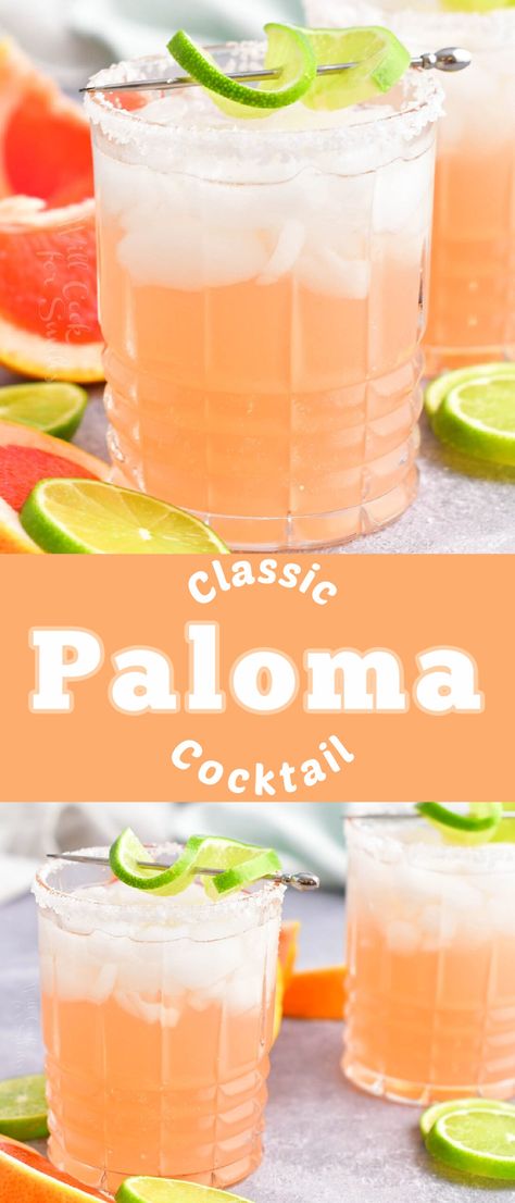 Mexican Paloma Cocktail Tequila, 4 Ingredient Cocktails, Paloma Recipe Tequila, Tequila Paloma Recipe, Paloma Cocktail Tequila Recipe, Simple Tequila Cocktails, Easy Tequila Drinks Simple, Paloma Cocktail Tequila, Drinks Made With Tequila