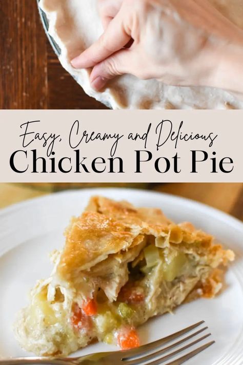 Easy chicken pot pie, made from scratch, and oh-so-savoury good! Made with inexpensive ingredients for a cost effective meal option. Ckn Pot Pie Easy, Easy Chicken Potpie Recipe, Chicken Pot Pie Recipe Without Milk, Easy Chicken Pot Pie With Potatoes, Campbells Chicken Pot Pie Recipe Easy, Easy Chicken Pot Pie Recipe Simple, How To Make Chicken Pot Pie, Easy Oven Chicken Pot Pie, Pot Pies Recipes Easy