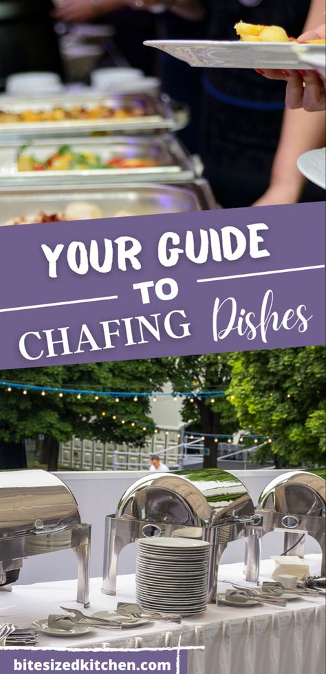 Chaffing Dish Recipes, Chafing Dish Display Ideas Wedding, How To Cater Your Own Party, Sterno Buffet Set Up, Chafing Dish Display Ideas Party, How To Decorate Chaffing Dishes, Food Set Up For Party Buffet Tables, Serving Dishes For Entertaining, Home Buffet Set Up Ideas