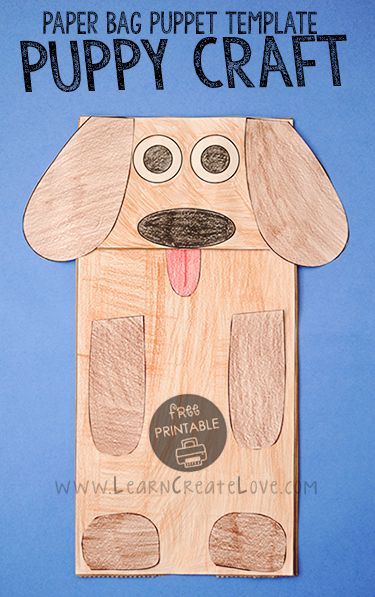 Printable Paper Bag Dog Puppet Dog Puppet Paper Bag, Dog Hand Puppet Diy, Pre K Pet Crafts, Dog Paper Bag Puppet, Easy Dog Craft Preschool, Pet Themed Crafts Preschool, Puppy Craft Preschool, Dog Puppet Craft, Preschool Dog Craft