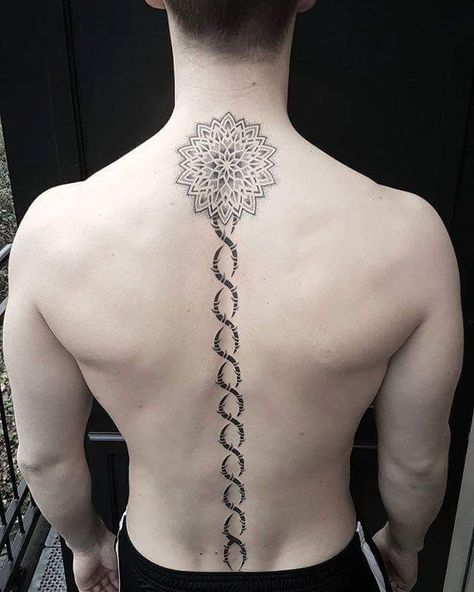 Spinal Tattoo For Men, Spine Tattoo Men, Spine Tattoos For Men, Kundalini Tattoo, Spinal Tattoo, Shoulder Sleeve Tattoos, Chain Tattoo, Tattoos To Cover Scars, Torso Tattoos