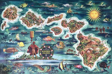 Tiki Tiki Tembo, Hawaii Poke, Hawaiian Islands Map, Surf Boat, Map Of Hawaii, Sand Writing, Hawaii Design, Hawaii Vintage, Hawaii Pictures