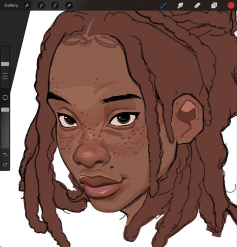 Dread Locks Reference Drawing, Art Style Realism, Drawing Poc Hairstyles, African Hairstyles Drawing, Locs In A Bun Drawing, On The Floor Pose Reference, Dreadlock Character Design, Box Braids Drawing Reference, Dreadlock Drawing Reference