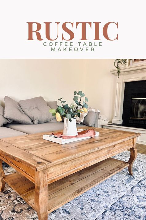 Check out this rustic coffee table makeover from start to finish. Coffee Table Makeover Diy, Coffee Table Refinish, Coffee Table Redo, Table Redo, Coffee Table Makeover, Farmhouse Coffee Table, Rustic Coffee Table, Refinishing Furniture Diy, Coffee Table Farmhouse