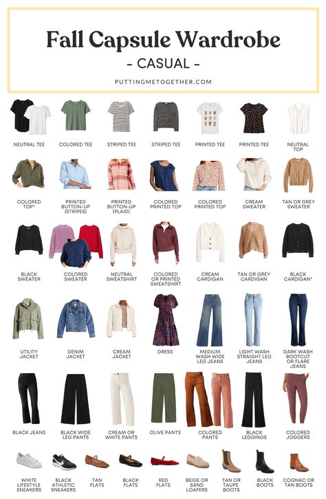 tops. Fall Capsule Wardrobe Casual, Capsule Wardrobe Examples, Outfit Calendar, Casual Work Style, Fall Winter Capsule Wardrobe, Capsule Wardrobe Casual, Capsule Wardrobe Work, Neutral Tops, Winter Capsule Wardrobe