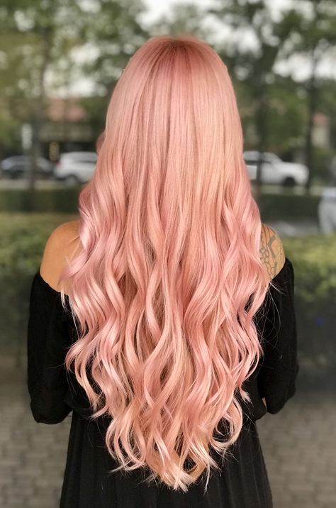 Light Pink Long Hair, Peach And Pink Hair, Pink Blonde Balayage, Light Pink Hair Pastel, Pink Toned Blonde Hair, Pastel Pink And Blonde Hair, Platinum Pink Hair, Silver Pink Hair, Blush Blonde Hair