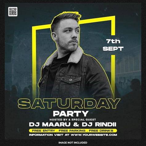 Free PSD club dj party flyer social medi... | Free Psd #Freepik #freepsd #night-flyer #party-social-media #dj-event #dj-party-poster Dj Festival Poster, Special Guest Poster Design, Dj Event Poster, Dj Poster Design, Dj Party Poster, Dj Flyer Design, Event Social Media Post, Dj Pics, Dj Poster