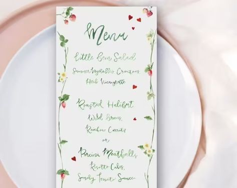 Menu Watercolor, Menu Place Cards, Crest Wedding Invitations, Rehearsal Dinner Menu, Watercolor Menu, Custom Menu, Event Menu, Bridal Luncheon, Signature Drinks Sign