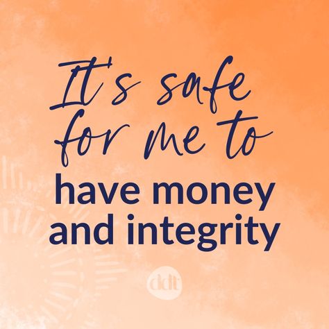 A great weekend affirmation: “It’s safe for me to have money and integrity.” This is such a common block - that having more money will make you greedy or unethical. But it doesn't have to be that way! It can help you have more choice and bandwidth to live life by your values. My business tag line is "make money, change the world!" What does this affirmation mean to you? xx DDT Saving Money Affirmations, Save Money Affirmations, Financial Stability Affirmations, Financial Abundance Affirmations, Affirmation Meaning, Safe Quotes, Affirmation For Financial Abundance, Prosperity Affirmations, Personal Empowerment