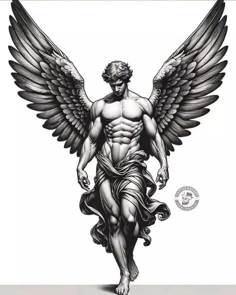 Artist || logo Maker || NFT (@blackwhteinkart) • Instagram photos and videos Falling Angel Tattoo For Men, Arcangel Tattoo, Christus Tattoo, Angel Ideas, Angel Statues Sculpture, Guardian Angel Tattoo, Phoenix Artwork, Homemade Tattoos, Angel Demon