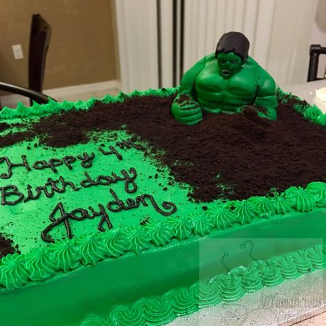 Hulk Theme Party, Incredible Hulk Party, Hulk Birthday Cake, Incredible Hulk Cake, Bolo Hulk, Hulk Birthday Cakes, Hulk Theme, Hulk Cake, Hulk Birthday Parties