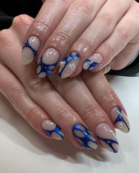 Lexi Nails, Euphoria Nails, Pearl Nails, Chrome Nails, Nails Art, Blue Nails, Pink Nails, Nail Inspo, Nail Art