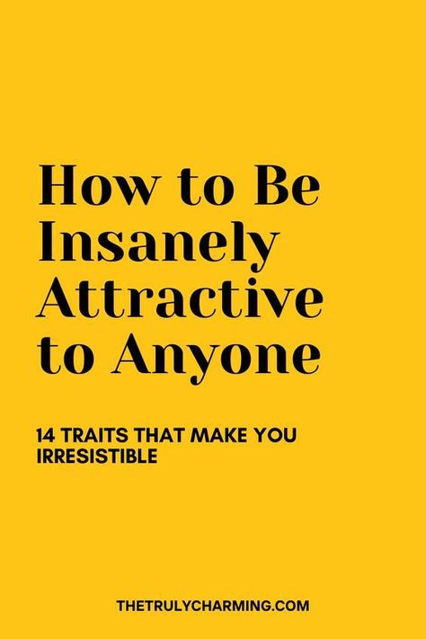 Appearance plays its part – obviously – but it’s not a top priority for me anymore. I can tell after one or two dates with someone if there’s potential for a relationship. And it doesn’t depend on how tall he is or his eye color. I realized that the most attractive traits – the ones that make you irresistible – focus mostly on character and inner beauty – what most of us hope to find in a potential partner. These 14 traits make you irresistible... How To Be Flirty, Be More Attractive, Attracted To Someone, Feminine Mystique, A Guy Like You, Character Trait, Self Image, Tiktok Style, Personality Traits