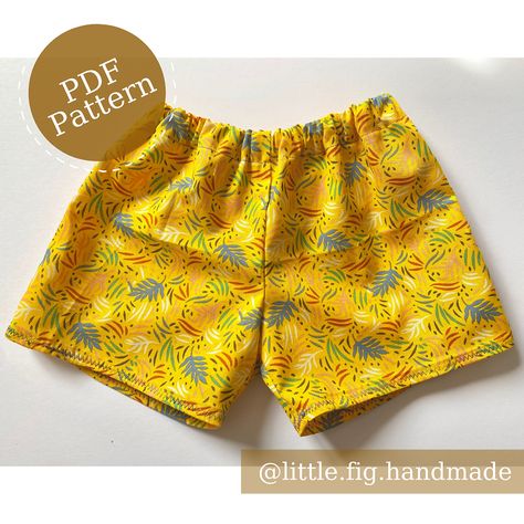 Make your own - Children's Simple Unisex Summer Shorts FREE PDF Sewing Pattern Diy Shorts Pattern, Kids Shorts Pattern, Baby Shorts Pattern, Shorts Pattern Free, Childrens Sewing Patterns, Free Pdf Sewing Patterns, Shorts Pattern, Diy Shorts, Baby Sewing Patterns