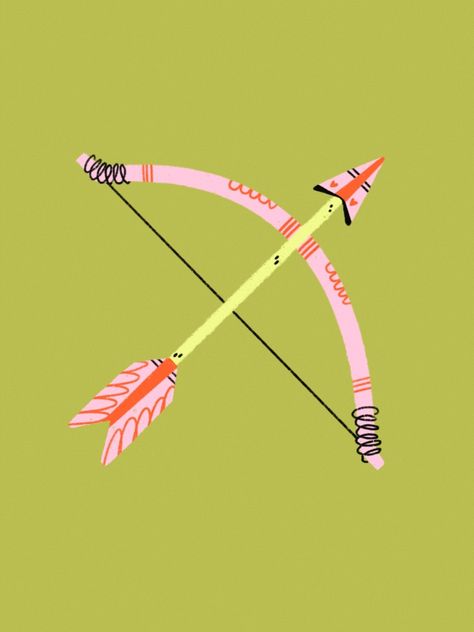 Bow And Arrow Illustration, Drawing Prompt List, Peach Drawing, Arrow Illustration, Prompt List, Illustration Projects, Minimalist Drawing, Cupids Bow, Bow And Arrow