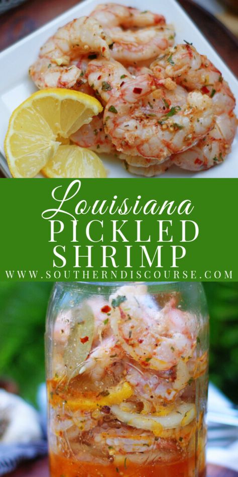 Southern Seafood Recipes, Shrimp Recipes Appetizers, Seafood Appetizer Recipes, Pickled Shrimp Recipe, Buttery Pasta, Pickled Items, Nola Recipes, Pickle Party, Pickled Shrimp