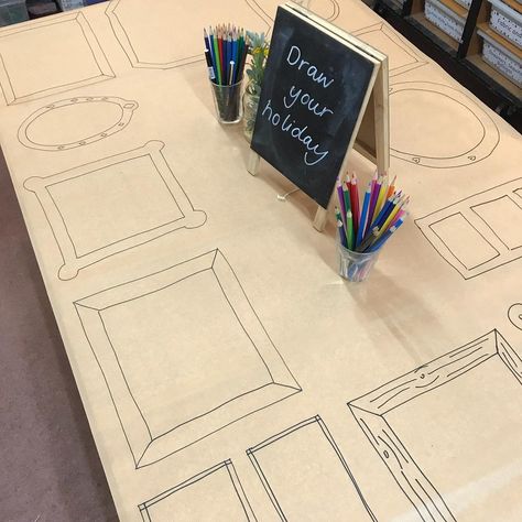 Teach Make Create on Instagram: “The art table set up for day one of the term today 🎨 #welcomeback #drawing #invitationtocreate #artroom” Year 1 Classroom, Art Provocations, Learning Centers Preschool, Kindergarten Drawing, Early Childhood Education Activities, Eyfs Classroom, All About Me Activities, Toddler Homeschool, Nursery Activities