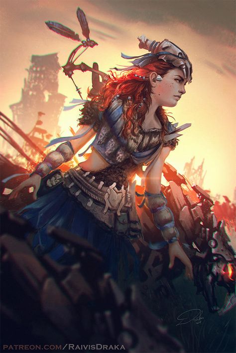 Aloy by Raivis-Draka on DeviantArt Aloy Fanart, Horizon Aloy, Aloy Horizon Zero Dawn, Horizon Art, Female Heroines, Aloy Horizon, Horizon Zero Dawn Aloy, Horizon Zero Dawn Forbidden West, Horizon Forbidden West