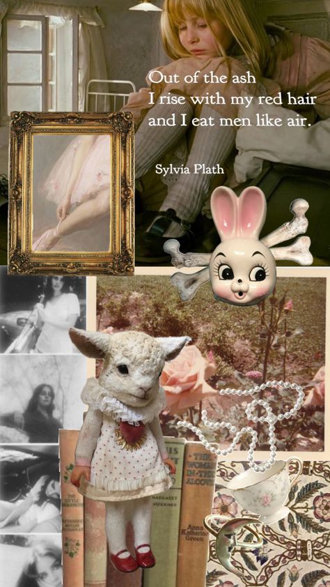 ariel, sylvia plath #coquette #kinderwhore #lanadelrey #pink #doll #pearls #balletcore #soft #vintage #music #sylviaplath Ariel Sylvia Plath, Anna Green, Pink Doll, Sylvia Plath, Vintage Music, Create Collage, Creative Play, Lana Del Rey, Ariel