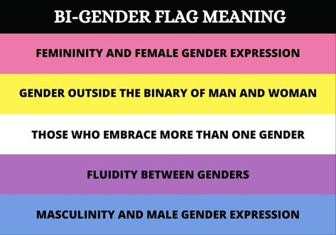 Bigender Meaning, Bigender Aesthetic, Bigender Wallpaper, Flag Meanings, Bigender Flag, Lgbtq Stuff, Gender Identities, Non Binary Gender, Pride Stuff