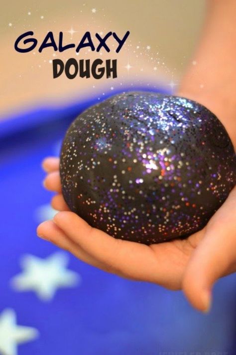 Galaxy Play Dough, Diy Galaxie, Galaxy Projects, Space Preschool, Space Crafts For Kids, Space Unit, Diy Galaxy, Outer Space Theme, No Cook