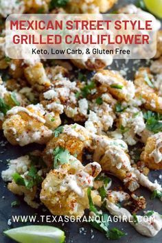 Mexican Street Style, Easy Cauliflower Recipes, Cauliflower Keto, Cookout Sides, Grilled Cauliflower, Cookout Side Dishes, Texas Summer, Summer Flavors, Keto Sides