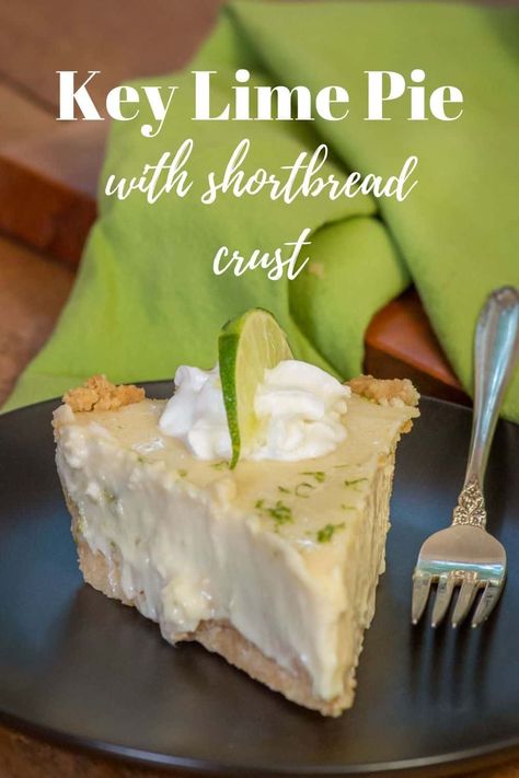 Cranberry Key Lime Pie, Shortbread Crust Pie, Pies With Shortbread Crust, Key Lime Pie Crust, Pie With Shortbread Crust, Shortbread Crust Recipe, Creamy Key Lime Pie, Lime Dessert, Easy Key Lime Pie