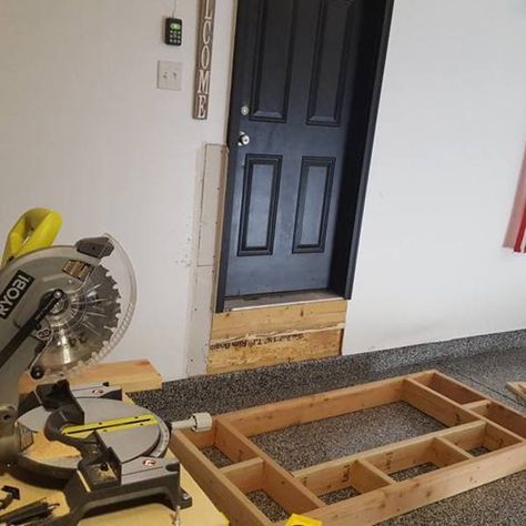 Garage steps complete makeover - RYOBI Nation Projects Garage Steps Into House Diy, Garage Steps Makeover, Diy Garage Stairs, Garage Steps Into House With Landing, Garage Steps Into House, Garage Steps Into House Ideas, Garage Stairs Into House, Wrap Around Steps, Stairs Landing Ideas