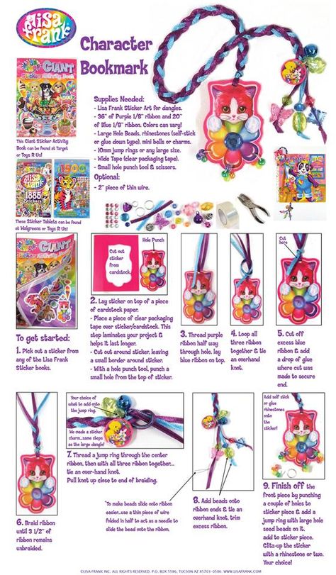 Lisa Frank DIY Bookmark Lisa Frank School Supplies, Lisa Frank Crafts, Sleepover Themes, Frank Aesthetic, Lisa Frank Birthday Party, Neon Wonderland, Crayola Art, Teen Crafts, American Girl Books