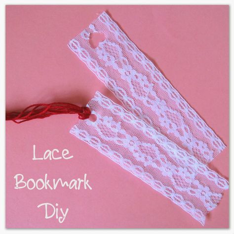 Happy as a Lark: Lace Bookmark DIY Lace Bookmarks, Gifts For Valentines, Bookmarks Diy, Diy Bookmark, Scrap Busters, Little Library, Fell Asleep, Book Marks, Book Markers