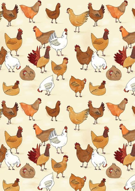 Chicken background Aesthetic Chicken, Chicken Wallpaper, Chicken Drawing, Chicken Illustration, Chicken Pattern, Baby Chickens, Drawing Wallpaper, Cute Chickens, Chicken Art