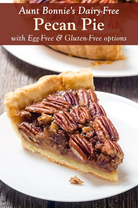 Dairy Free Pies Recipes, Pecan Pie Recipe Dairy Free, Dairy Free Pecan Pie Recipe, Gluten Free Dairy Free Pecan Pie, Egg Free Pecan Pie, Eggless Pecan Pie Recipe, Eggless Pecan Pie, Dairy Free Pie Recipes, Dairy Free Pecan Pie