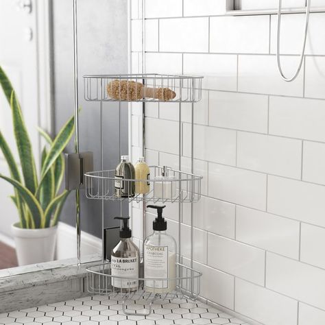 You'll love the Free Standing Shower Caddy at Wayfair - Great Deals on all Storage & Organization products with Free Shipping on most stuff, even the big stuff. Stand Up Shower Organization, Shower Storage Solutions, Easy Bathroom Updates, Washroom Accessories, Bathroom Caddy, Corner Shower Caddy, Standing Shower, Shower Storage, Portable Shower