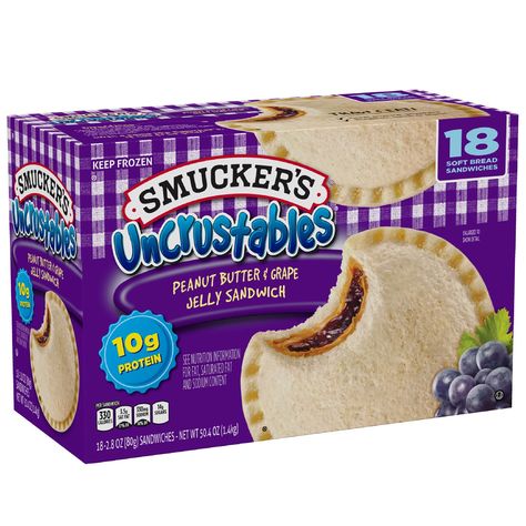 Smucker's Uncrustables Peanut Butter & Grape Jelly Sandwiches (50.4 oz. box, 18 ct.) - Sam's Club Bloxburg Frozen Food Decals Codes, Bloxburg Picture Id Codes Food, Bloxburg Pantries, Bloxburg Transparent Decals Food, Bloxburg Frozen Food Decals, Bloxburg Chip Box Decals, Bloxburg Pantry Food Codes, Bloxburg Healthy Food Decals, Bloxburg Supermarket Ideas