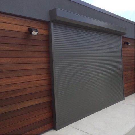 Rolling Garage Door, Rolling Shutter, House Shutters, Contemporary House Exterior, Door Gate Design, Roller Shutters, Contemporary Style Homes, Shutter Doors, Minimalist House Design