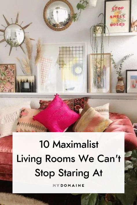 Maximalist Rug Living Room, Large Maximalist Living Room, White Wall Maximalist Decor, Small Living Room Ideas Maximalist, Maximalist Vs Minimalist, Maximalist Tv Room, Living Room Decor Maximalist, Eclectic Maximalist Living Room, Maximalist Decor Small Spaces Living Room