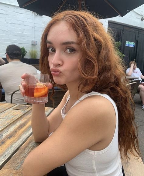 Olivia Cooke, Shaving Tips, Ginger Hair, A Drink, Face Claims, Celebrity Crush, Hair Inspo, Brown Hair, Red Hair