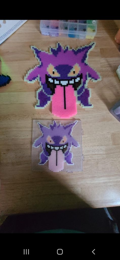 Gengar Perler Bead Pattern, Gengar Perler Beads, Gengar Perler, Rave Ideas, Kandi Inspo, Beads Designs, Perler Beads Designs, Perler Patterns, Perler Bead Patterns