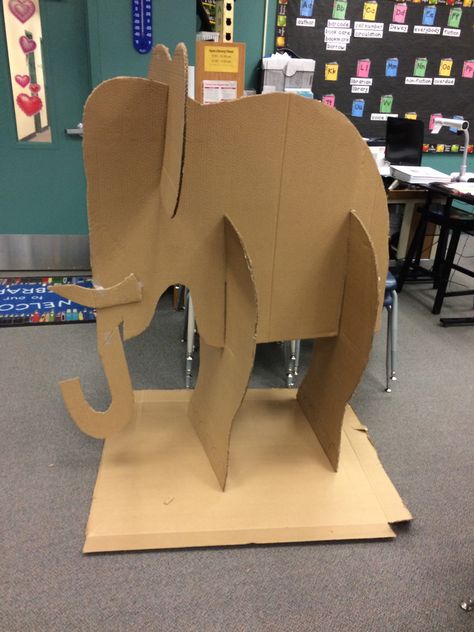 Making the elephant for the Book Fair. Halloween Jungle Theme, Zoo Decorations Classroom, Diy Jungle Animals Decorations, Diy Jungle Animals, Jungle Theme Float, Jungle Theme Vbs Decorations, Rainforest Animals Crafts, Jumanji Decorations, Jungle Parade Float