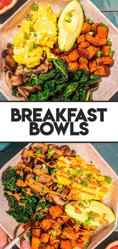 Sweet Potato Breakfast Bowl Meal Prep, Incorporating Veggies In Breakfast, Sweet Potato Bowl Recipes Breakfast, Paleo Hot Breakfast, Sweet Potato Breakfast Bowl Eggs, Sweet Potato Macro Bowl, Paleo Breakfast Bowl, Savory Breakfast Meal Prep Ideas, Veggie Packed Breakfast