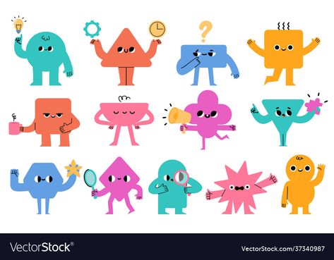 Motion Infographic, Kids Branding Design, Learning Logo, Shapes For Kids, Funny Character, Kids Logo, Illustration Character Design, Simple Shapes, Children Illustration