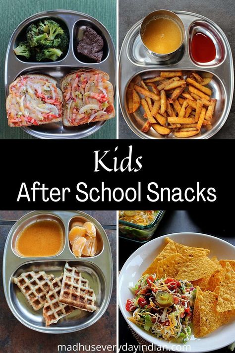 35+ Kids After School Snacks (Indian) - Madhu's Everyday Indian Kids After School Snacks, Indian Snacks For Kids, Indian Recipes For Kids, Healthy Tiffin Recipes, Snacks Indian, School Snack Ideas, Healthy Indian Snacks, Paneer Masala Recipe, Sweet Potato Seasoning