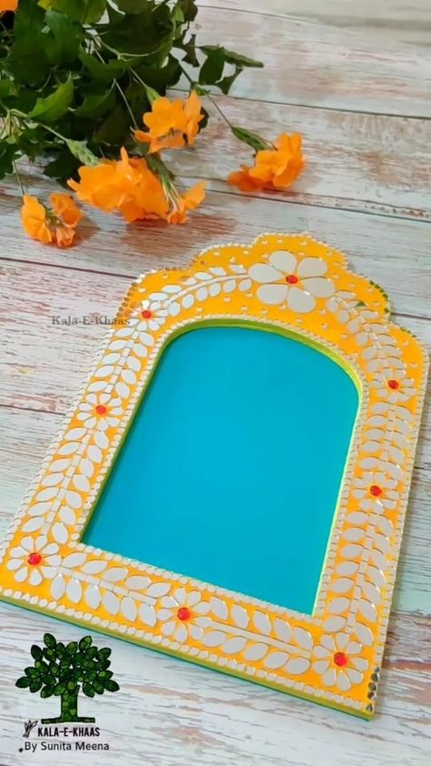 Sunita Meena on Instagram: “This has my heart😍 Mirror Mosaic Jharokha 😍 #commissionedartwork for my client from Sydney, Australia 🙂 It is not yet complete 😁 Stay…” Acrylic Painting On Mirror, Jharokha Mirror, Pillar Decor, Morden Art, Home Flower Decor, Diy Diwali Decorations, Pooja Room Door Design, Art Decor Diy, Butterfly Wallpaper Iphone