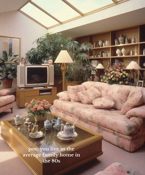 80s Living Room Aesthetic, 1980s Living Room, 80s Apartment, 80s Living Room, 1980s Interior Design, 90s Living Room, 1980s House, 1980s Interior, 90s House