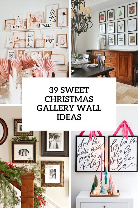 sweet christmas gallery wall ideas Picture Wall Christmas Decor, Christmas Photo Display Family Pictures, Christmas Decor On Wall, Christmas Gallery Wall Ideas, Christmas Wall Art Diy, Diy Christmas Wall Art, Winter Gallery Wall, Christmas Color Schemes, Gallery Wall Template