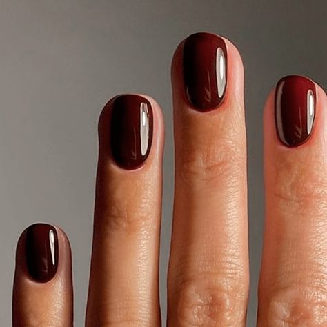 9 Burgundy Nail Shades The Experts Love Brick Red Nail Polish, Burgundy Shellac Nails, Merlot Nail Color, Light Burgundy Nails, Muted Red Nails, Fall Nails Red Burgundy, Deep Maroon Nails, Opi Burgundy, Cranberry Nail Color